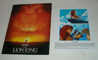 Walt Disney The Lion King Promo Movie Press Kit 7 Photos With Press Book & Cd