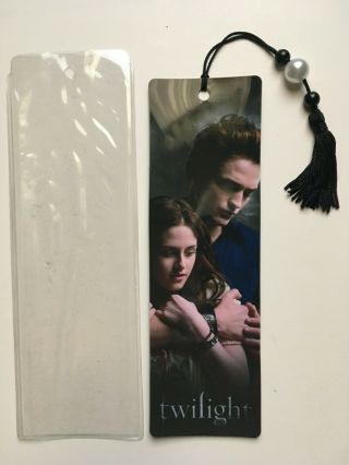 Twilight Edward & Bella Bookmark In Protective Sleeve & Black Tassel W/beads