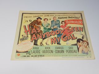 1952 Has Anybody Seen My Gal Title Lobby Card 11x14 Piper Laurie,  Rock Hudson