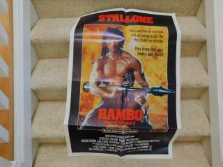 Rambo First Blood Part 2 Sylvester Stallone Richard Crenna Movie Poster 27x41