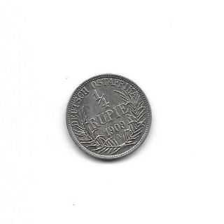 German East Africa:1909a 1/4 Rupee Silver Vf,