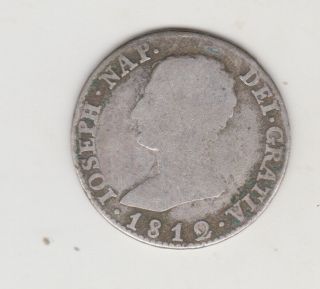 1812 Sla Spanish 4 Reales Sevilla Silver Coin Spain J Napoleon Bonaparte