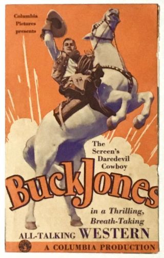 1930 The Lone Rider Movie Herald Buck Jones " All - Talking Western "