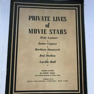 Circa 1940 Private Lives Of Movie Stars,  James Cagney,  Lucille Ball,  Red Skelton