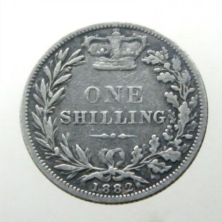 QUEEN VICTORIA SILVER SHILLING_Great Britain_MINTED 1882_63 Year Reign 2