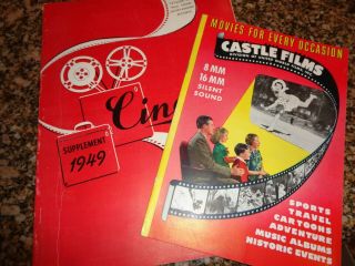 2 Vtg Catalogs 1951 Cinema 16mm Sound Entertainment Pictures & Castle Films
