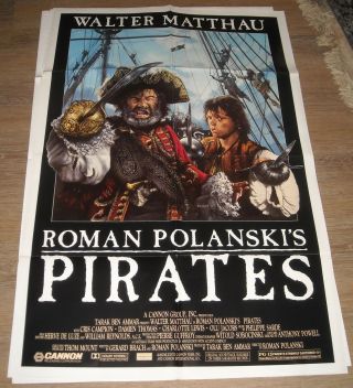 1986 Roman Polanski Pirates 1 Sheet Movie Poster Painted Art Matthau