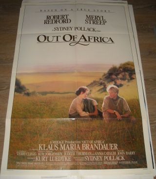 1985 Out Of Africa 1 Sheet Movie Poster Robert Redford Meryl Streep Romance