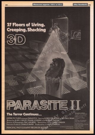 Parasite Ii_original 1983 Trade Ad Promo / Poster_empire Intl.  _charles Band_2
