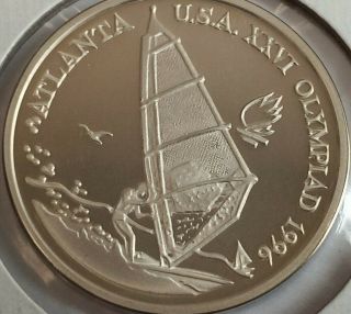 1996 Romania 100 Lei Proof Coin,  Atlanta Olympics Sailing Mintage 10,  000