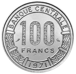 Central African Republic 100 Francs 1971 Bu 