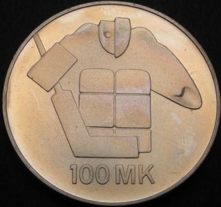 Finland 100 Markkaa 1991 - Silver - World Ice Hockey Championship - Aunc - 2261 ¤