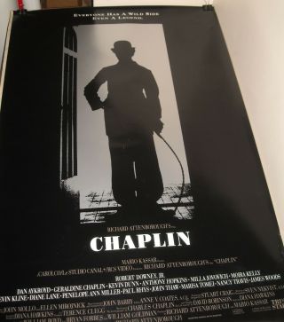 Rolled 1992 Chaplin 1 Sheet Movie Poster Robert Downey Jr Biography Little Tramp