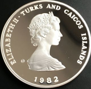 Turks And Caicos Islands 1982 Silver Proof 10 Crowns Year Of The Child