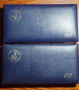 South Africa 1967 Proof Set (rainbow Toning With Silver 1 Rand)