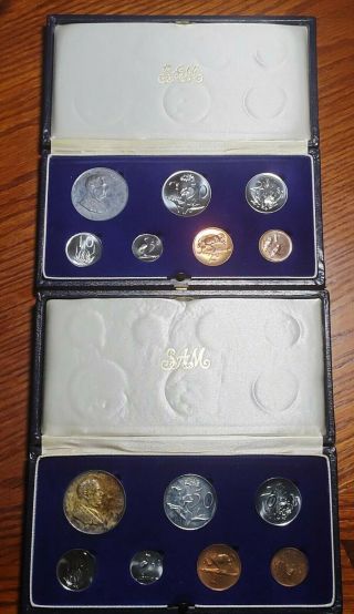 South Africa 1967 Proof Set (Rainbow Toning with Silver 1 Rand) 2