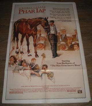 1984 A Horse Called Pharlap 1 Sheet Movie Poster Tom Burlinson Painted Art