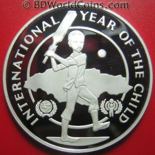 1979 Jamaica $10 Silver Proof International Year Of The Child Playing Ball Iyc