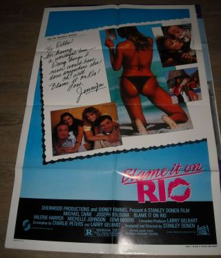 1984 Blame It On Rio 1 Sheet Movie Poster Demi Moore Michelle Johnson Sexy Photo