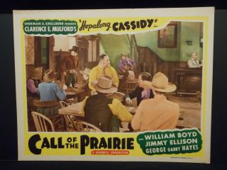 Hopalong Cassidy Call Of The Prairie Re - Release Lobby Card Vf William Boyd
