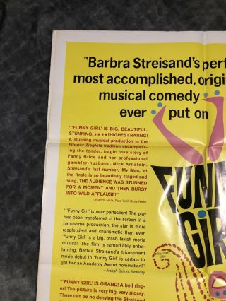 FUNNY GIRL News Headlines Movie Poster 27 X 41 Barbra Streisand 2