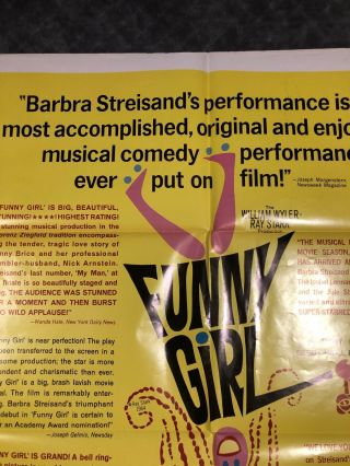 FUNNY GIRL News Headlines Movie Poster 27 X 41 Barbra Streisand 3