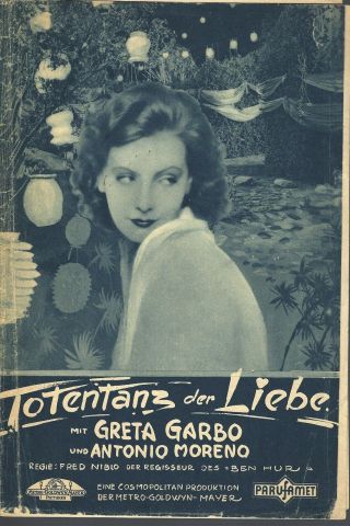 1930s Greta Garbo Movie Star - Totentans Der Liebe Movie Booklet In German