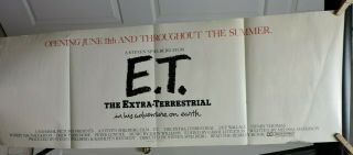 Vintage E.  T.  Movie Sheet Poster 30 X 11 2 Sided 1982