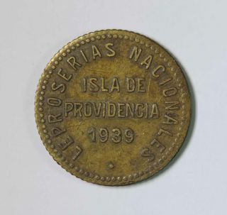 1939 Venezuela Isla De Providencia Leper Colony 12 1/2 Centimos Coin