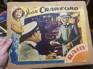 Rain Joan Crawford Vintage Lobby Card Pre Code Film Guy Kibbee Walter Huston