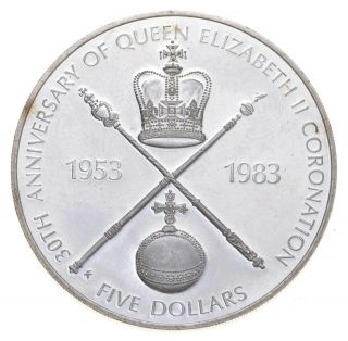 Silver - World Coin - 1983 Solomon Islands 5 Dollars - World Silver Coin 314