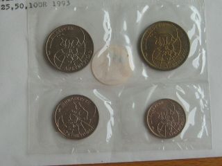 Spitzbergen 1993 Coin Set,  4 Coins 10,  25,  50,  100 Roubles