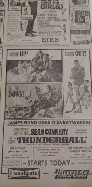 Dec 1965 Newspaper Page 7782 - Sean Connery In " Thunderball " - 3 Pages