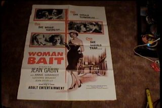 Woman Bait 27x41 Movie Poster 1958 Jean Gabin Exploitation