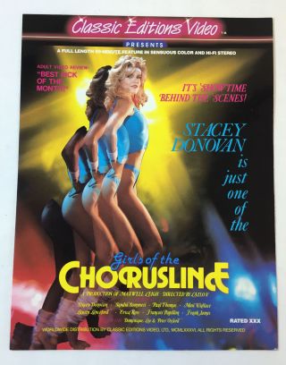 1986 Adult Film Ad Slick Girls Of The Chorusline/sexy Delights Stacey Donovan
