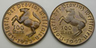 Westphalia (germany) 100 Mark 1922/1923 - Emergency Money / Notgeld - 661