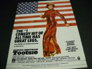 Tootsie Dustin Hoffman 1 Comedy Hit Of All Time 1983 Promo Poster Ad