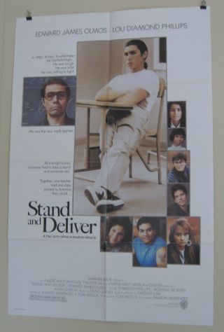 Stand And Deliver American Movie Poster 1988 27 " X 41 Ld Phillps