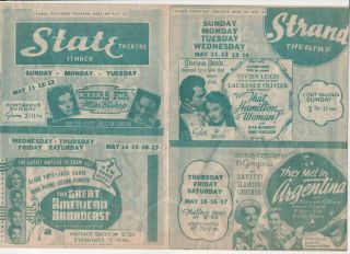 Ithaca Ny State Strand Movie Theatre 1941 Program Vivian Leigh Laurence Olivier