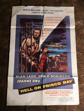 Hell On Frisco Bay 1956 Orig Movie Poster Edward G Robinson Alan Ladd