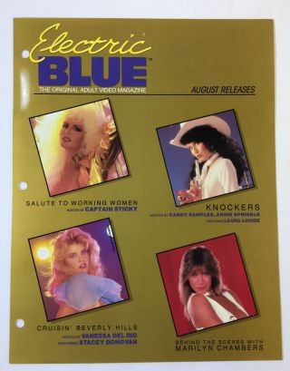 1986 Adult Film Ad Slick Electric Blue Marilyn Chambers,  Stacey Donovan