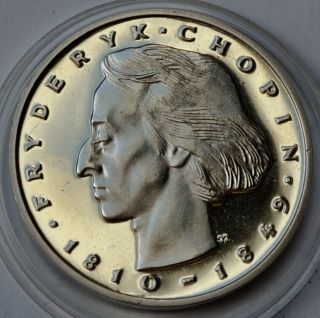 Poland 50 Zlotych,  1972,  Frederic Chopin,  Silver Coin