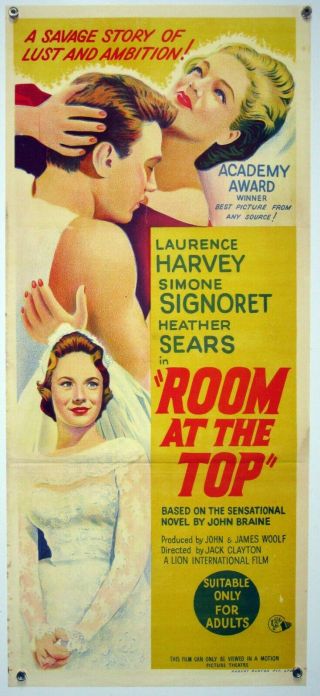 Room At The Top Laurence Harvey Simone Signoret Jack Clayton Aus Daybill 1959
