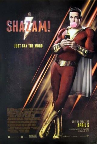 Shazam Great D/s 27x40 Movie Poster Only 2 Left (lo2)