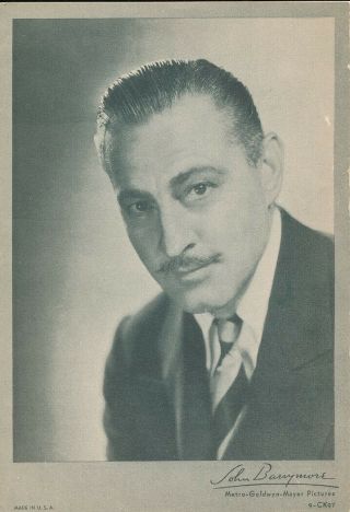 John Barrymore Handsome Vintage 1930s Mgm Studio Portrait Photo