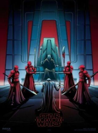 Star Wars The Last Jedi Promo Poster Print 9.  5x13 Amc Imax 4/4 Exclusive
