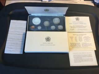1973 Jamaica 7 Coin Proof Set $5 Sterling Silver - W/ Box & Franklin 01