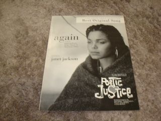 Poetic Justice Oscar Ad With Janet Jackson For Best Song For " Again "