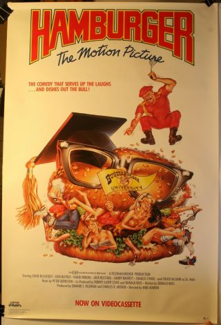 1986 Hamburger 24 X 36 " Videocassette Release Promo Movie Poster Dick Butkus