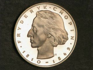 Poland 1972 50 Zlotych Chopin Silver Proof